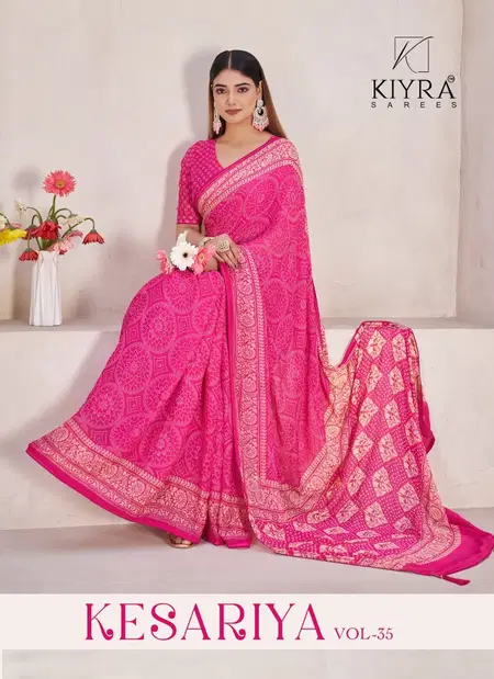Kesariya Vol 35 By Kiyra Moss Silk With Zari Bandhej Saree Online Wholesale